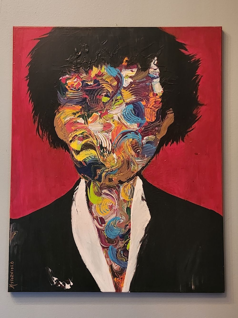 Abstract Multicolor Portrait Canvas Art - Titled Rock Star - Picture 3 of 4